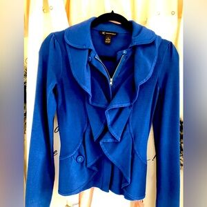 INC International Concepts Royal Blue Ruffled Blazer